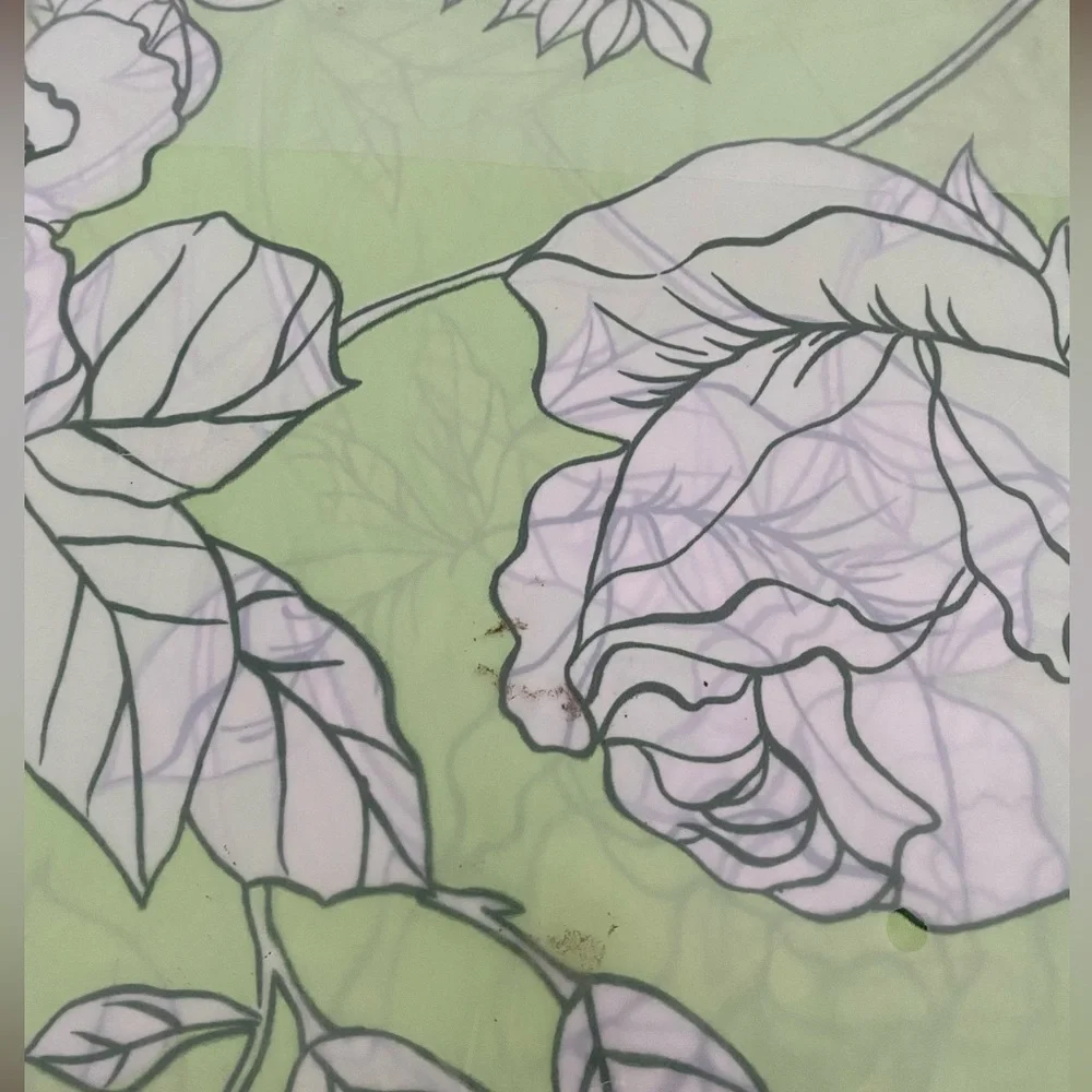 Shower Curtain Vintage Heavy Gauge Vinyl New in Package Green Floral